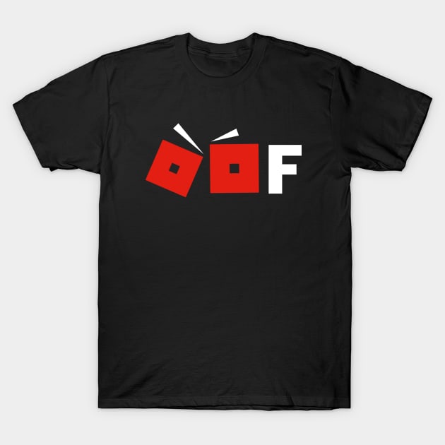 Roblox Noob OOF Red And White T-Shirt by souvikpaul